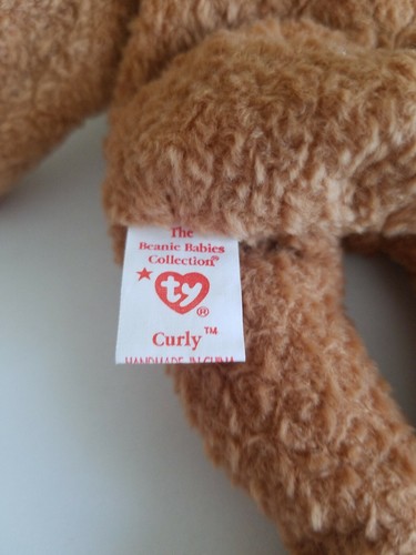 Ty Beanie Baby CURLY THE BEAR 4-12-1996. PVC. No Star. Tag Errors. RARE! 4052 - Picture 7 of 10