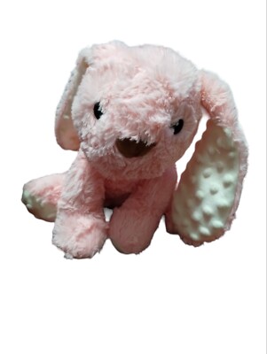 Pink Bunny Rabbit Plush 10'' Baby Rattle Crinkle Feet Toy Spark Create Imagine
