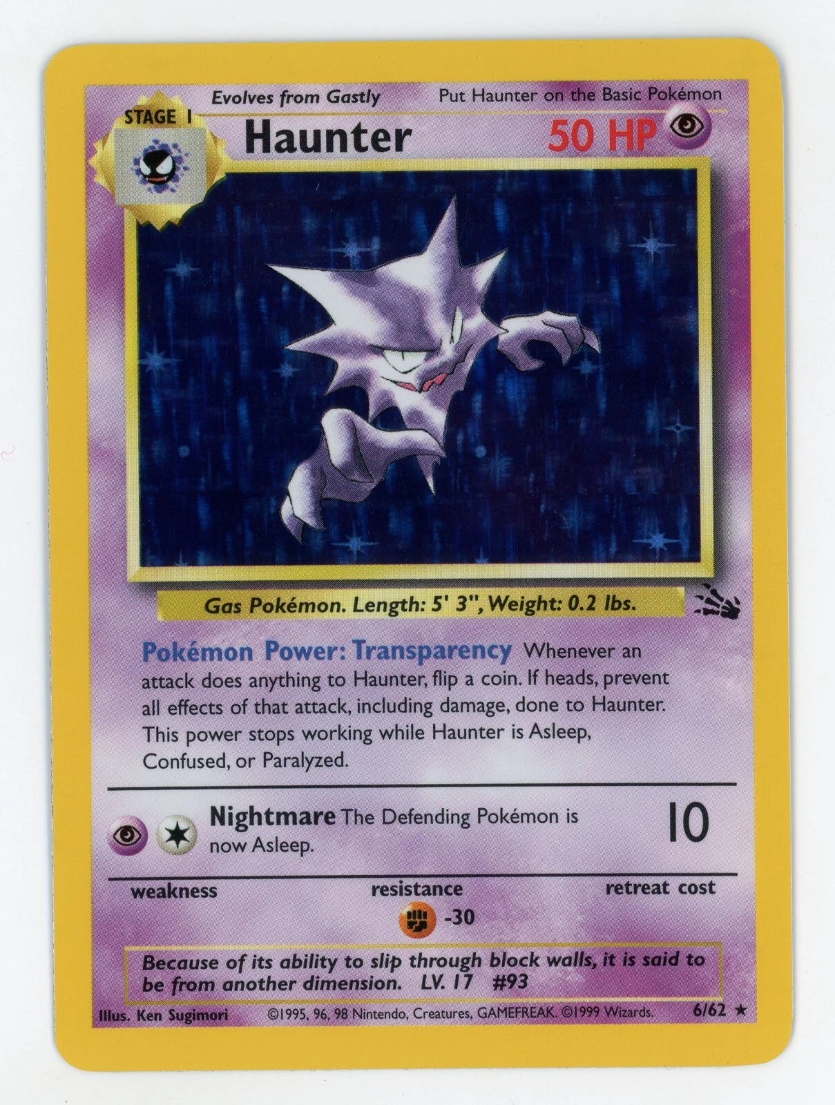 Deal for Haunter Holo - Pokemon 1999 Fossil #6 MINT