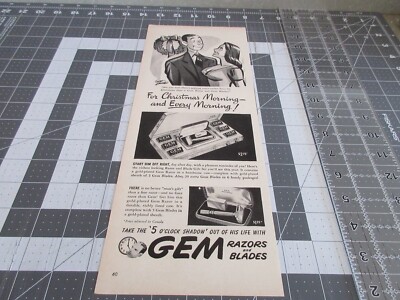 Vintage 1946 Gem Razors and Blades Christmas Morning - Print Ad | eBay