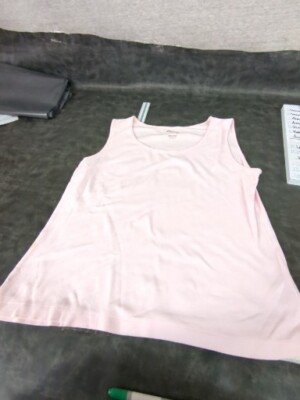 White Stag Tank Womens Medium Pink Scoop Neck Wide Strap Sleeveless Cotton Solid