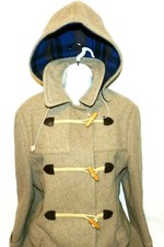 Women's Vintage Loden Frey Brown Wool Lined Sz 16 Duffel Coat Jacket
