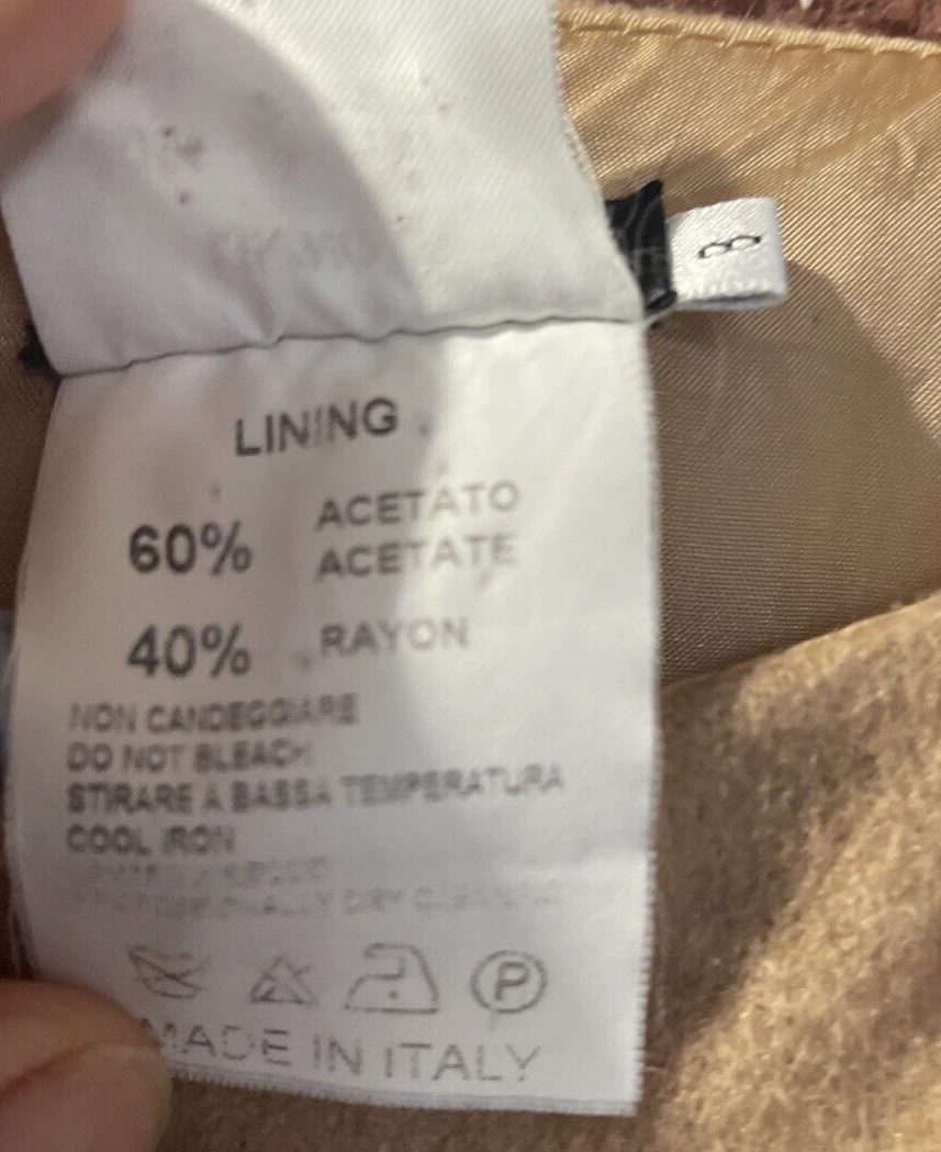 Abito vintage Michael Kors Bergdorf Goodman donna taglia 8 100% guaina capelli cammello