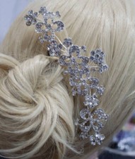 Silver tone hair comb bridal wedding crystal rhinestone hair accessories 041718