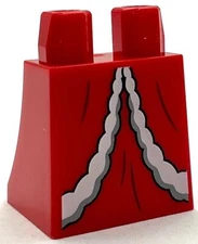 Lego New Lower Body Skirt w/ Dress White Fur Trim Dark Red Folds Minifig Part