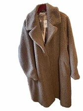 Evans Womens Faux Fur Midi Cold Weather Teddy Coat Outerwear New W Tags Sz 26/28