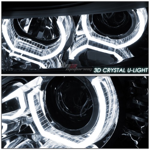 FOR 2006-2008 BMW 3-SERIES LED U-HALO 4-DOOR PROJECTOR HEADLIGHTS+TOOLS CHROME - Picture 3 of 10