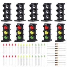 10pcs Faces Cibles avec LEDs V/R/J Échelle N/Z Feux de Signalisation Ferroviaire