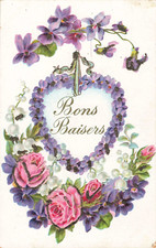 CPA FANTAISIE ILLUSTREE GAUFREE BONS BAISERS