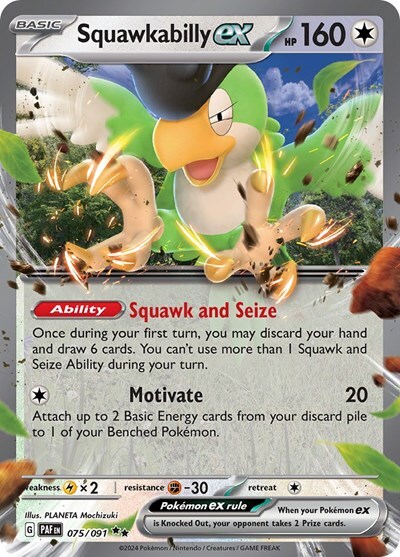 Pokemon Squawkabilly ex (75/245) Paldean Fates NM HOLO