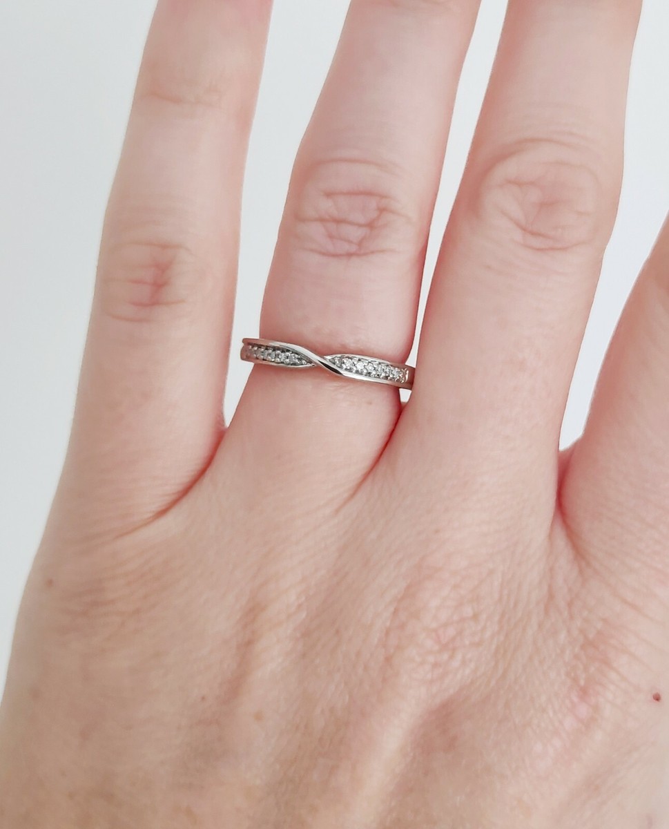 950 Palladium Diamond Wedding Band Ring Size K UK