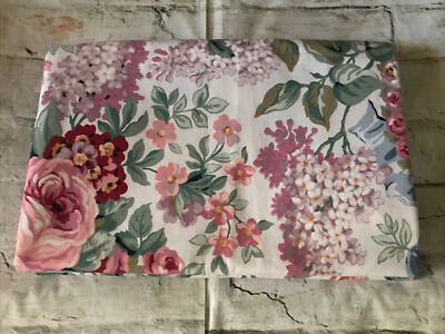 VTG! Ralph Lauren Blue Label Allison 200th.c Cotton Floral Full Flat Sheet MINT!