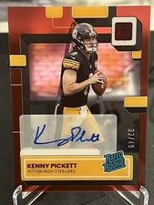 2022 Panini Clearly Donruss Kenny Pickett RC Rated Rookie Auto Red /49 Steelers