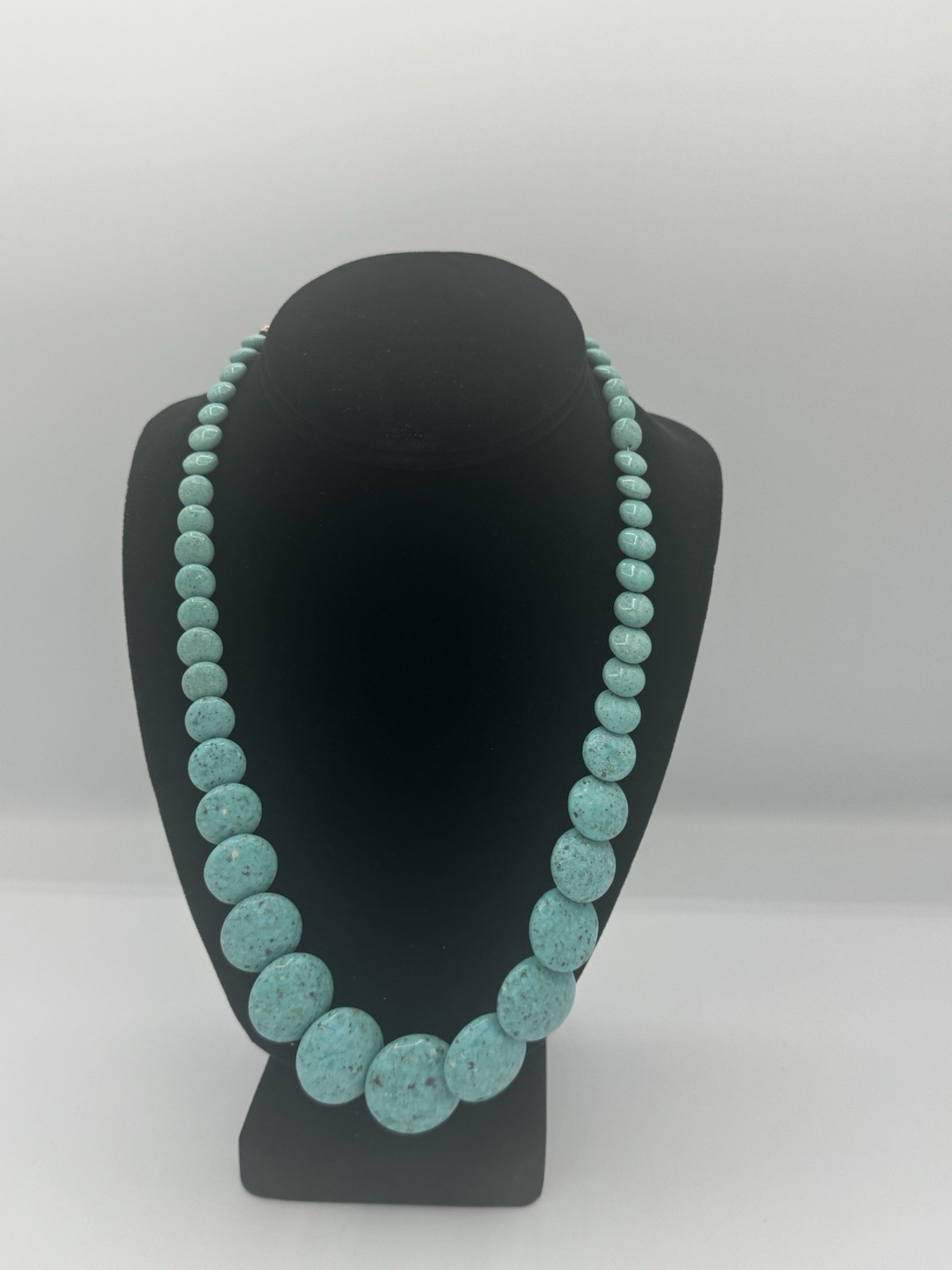 Beaded Statement Necklace Turquoise Hook Closure … - image 2