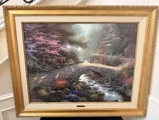 RARE Thomas Kinkade Bridge of Faith 34”x26” Limited Ed. Canvas 249/395 A/P w/COA