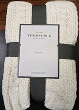 Threshold OEKO-TEX Throw Blanket Standard 100 Cream Colored 50 X 60in