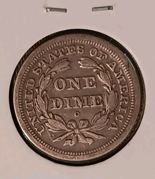 Moneda de diez centavos Small O New Orleans Seated Liberty 1849 sin clasificar buen estado  Foto 2 de 3