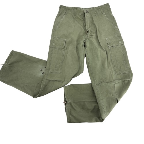 Vintage 1968 US Military OG-107 Cotton Ripstop Tropical Combat Trousers Small