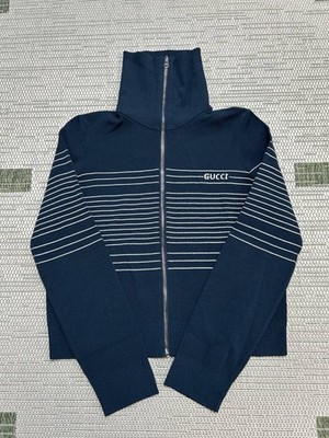Gucci Sweater Womens Large Blue Knit Full Zip | eBay