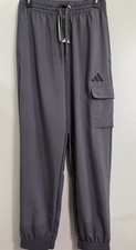 NEW Adidas Essentials Gray Logo Cargo Joggers Light Weight Size Large L NWT 50