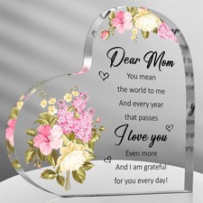 2D 1PC Heart Acrylic Plaque 4 4in Best Mom Ever Gift From Daughter or Son
