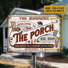Custom The Porch Classic Metal Signs Vintage Rustic Tin Wall Decor for Patio