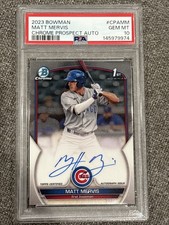 2023 Bowman PSA 10 Matt Mervis 1st Refractor Auto Chrome Prospect Cubs #CPA-MM
