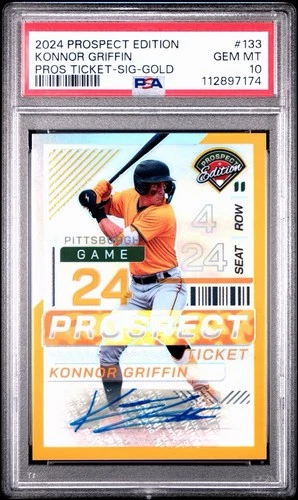 2024 Panini Konnor Griffin Prospect Ticket TRUE Gold Auto /10 PSA 10 POP 1