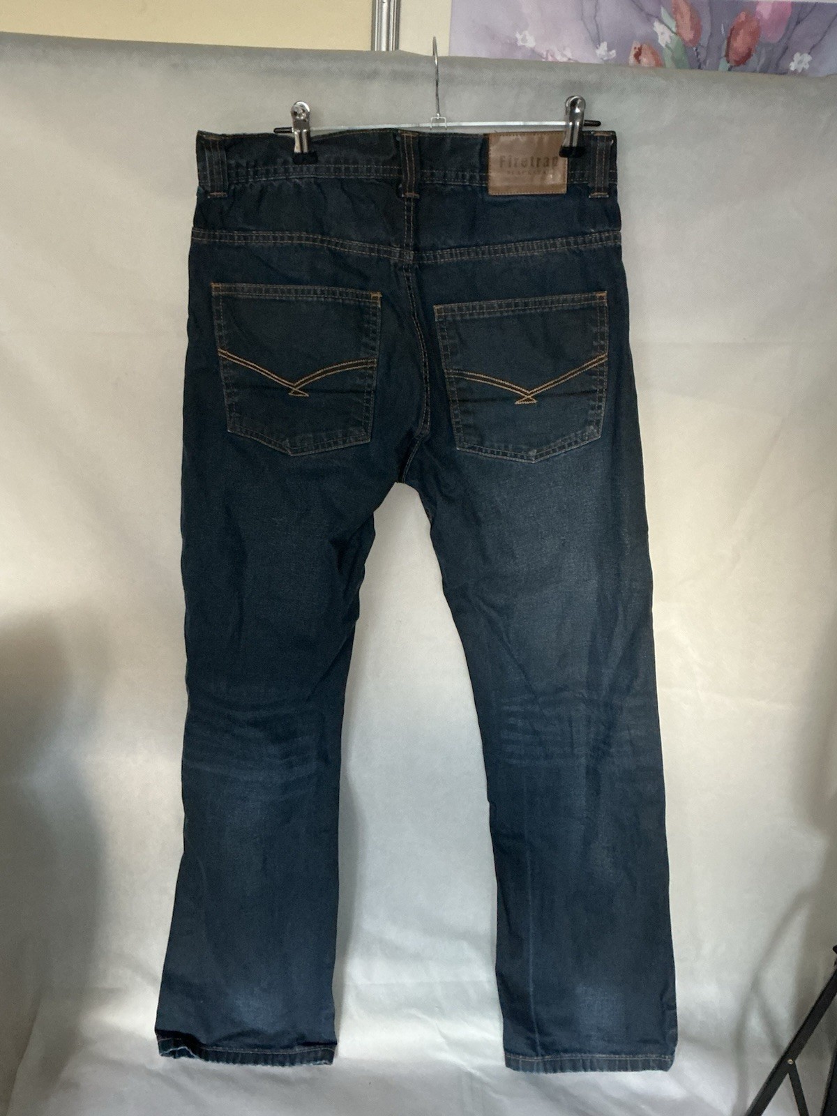 Firetrap Mens Blue Denim Jeans Straight Fit Blackseal Size Waist 32 image 2