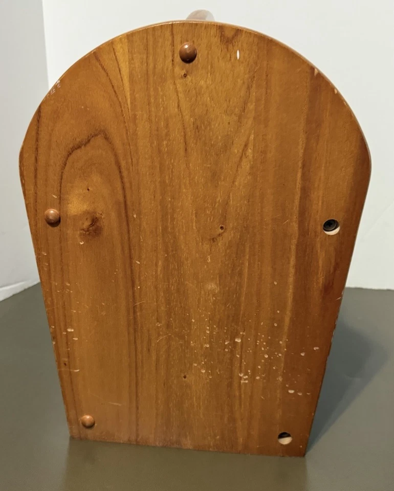 Винтажная стойка для журналов из массива дерева в деревенском стиле с тяжелой ручкой около 16x11x15 - Изображение 4 из 4