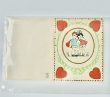 Vintage Valentine Card Carrington Co. Boy Girl Heart