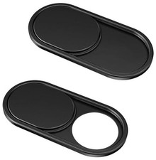 Webcam Cover Slide 2-Pack , 0.023 Inch Ultra-Thin Metal Web Camera Black-2 Pcs