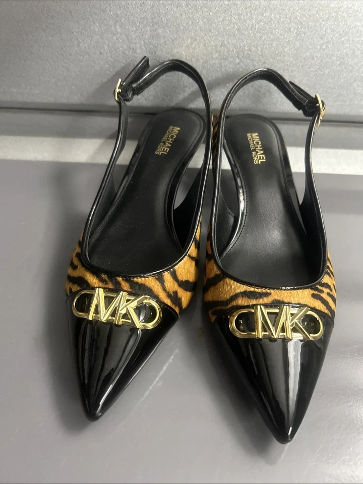 NUEVO Michael Kors Parker Flex 7.0 Estampado de Tigre Cabello de Becerro Zapatos con Cordones $125 Nuevos Foto 3 de 4