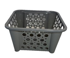 Plastic Stackable Grey Basket 9.5x8.5x5.5-in. BRANDNEW 24 HOUR SHIPPING