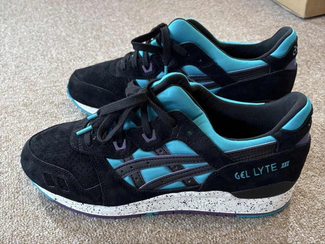 Sneakers da corsa Asics Gel Lyte III uomo nero turchese 10US mai usate