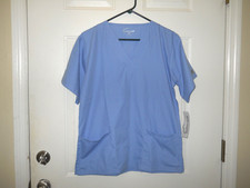 Butter-Soft Ladies Scrub Top Size XS Ceil Blue NWT