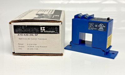 NK Technologies AT0-420-24L-SP Split Core AC Transducer 4-20mA Loop Powered 0-5A