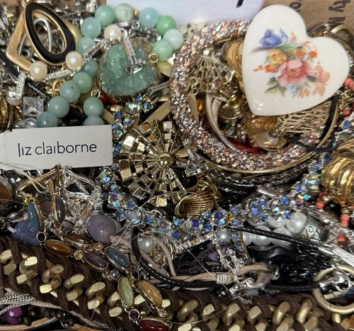 Vintage & Modern Some Signed Costume Jewelry Lot Full Small Priority Box # 109