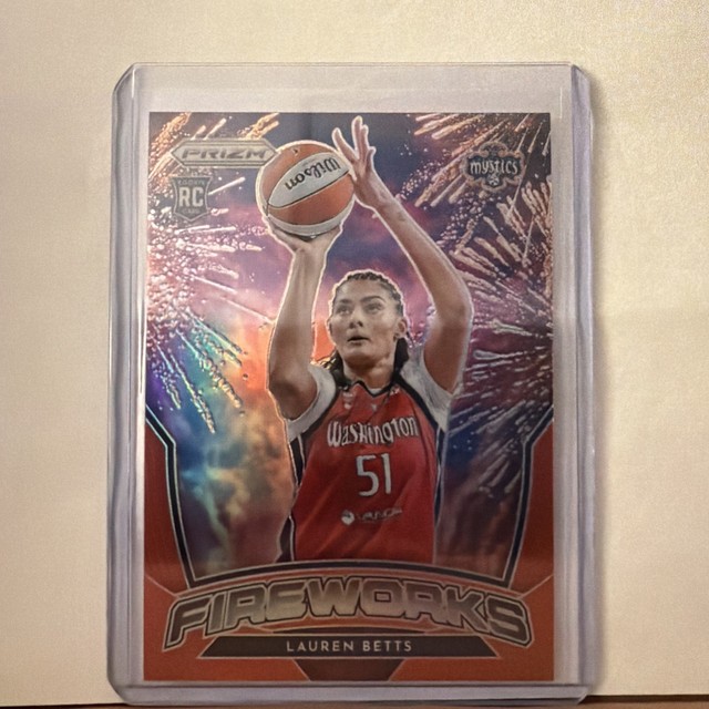 2026 Panini WNBA Prizm Lauren Betts Fireworks Red Prizm Rookie /99 RC