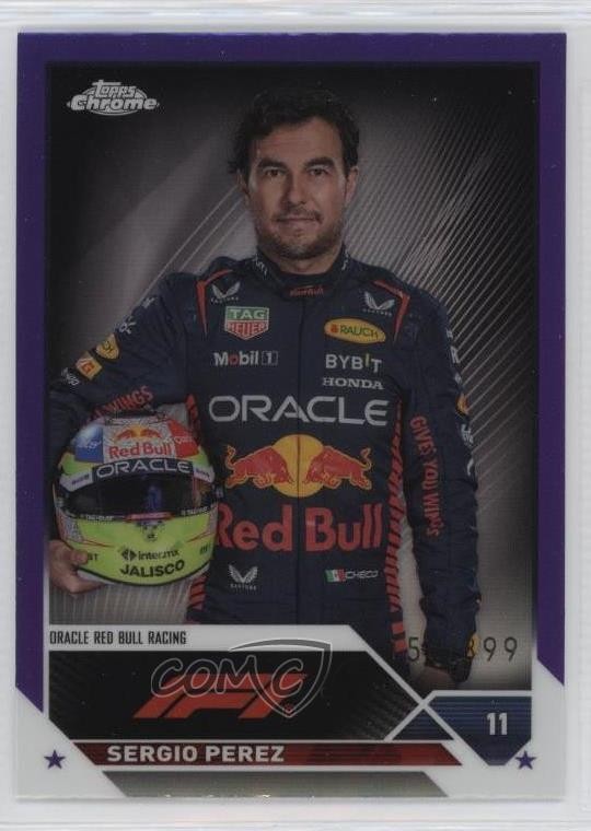 2023 Topps Chrome Formula 1 F1 Drivers Purple Refractor /399 Sergio Perez #9 ux8
