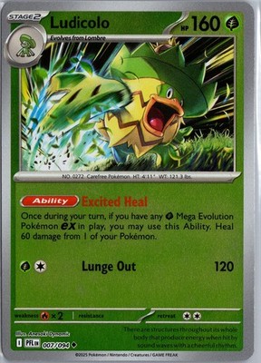 Ludicolo 007/094 Uncommon Phantasmal Flames Pokemon Reverse Holo Lightly Played
