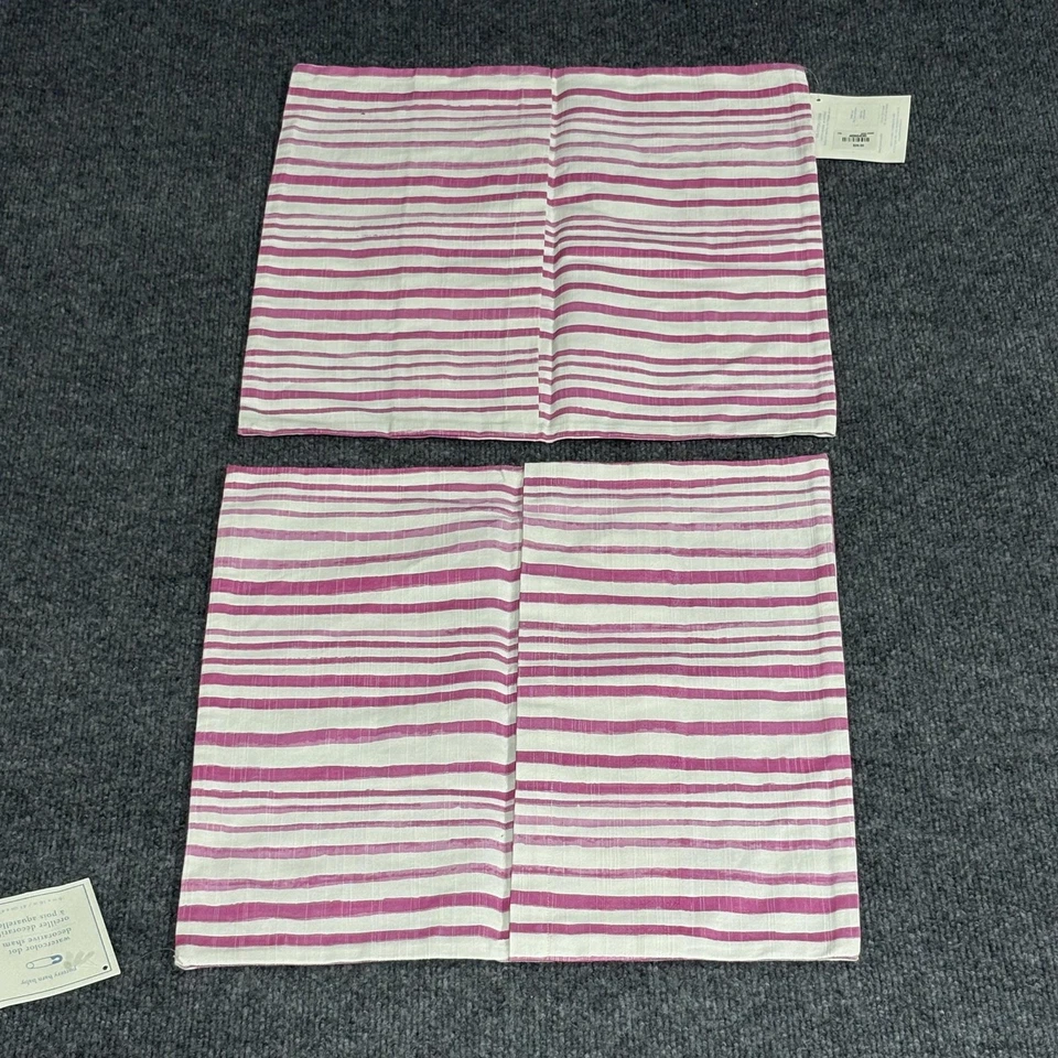 Pottery Barn Bebé Acuarela Punto y Rayas Almohada Falsa Lote 2 Rosa 16" Algodón Niños Foto 2 de 4