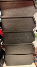 5x mittlere Schäfer Lagerfix Boxen - je ca. 34x21x14,5cm schwarz gebraucht