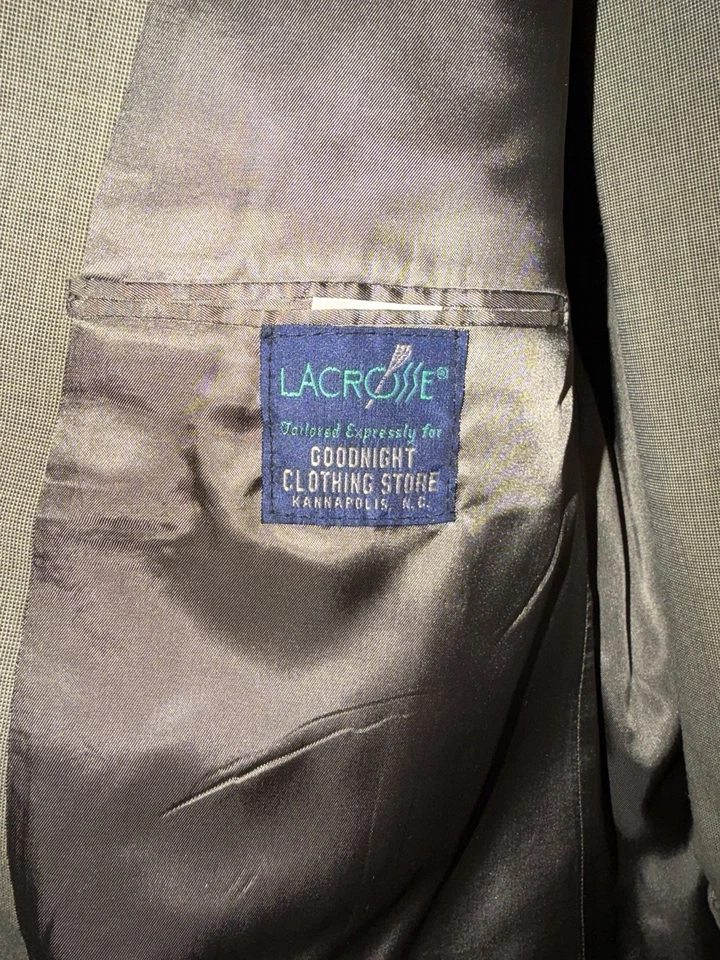 Blazer Abrigo Deportivo Vintage Lacrosse 46L Para Hombre Oliva Foto 3 de 4