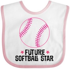 Inktastic Future Softball Star Sports Baby Bib Team Kids Childs Clothing Apparel