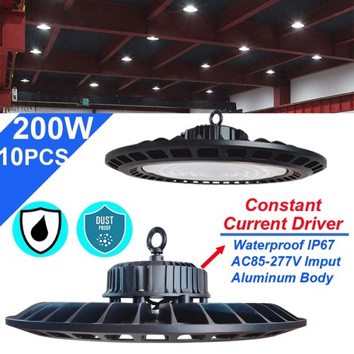 10 Pack 200W UFO Led High Bay Light Warehouse Factory Commercial Light ...