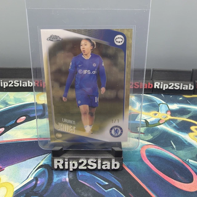 Lauren James - Chelsea - Gold Vinyl True 1/1- 25/26 Topps Chrome Women's UEFA CL