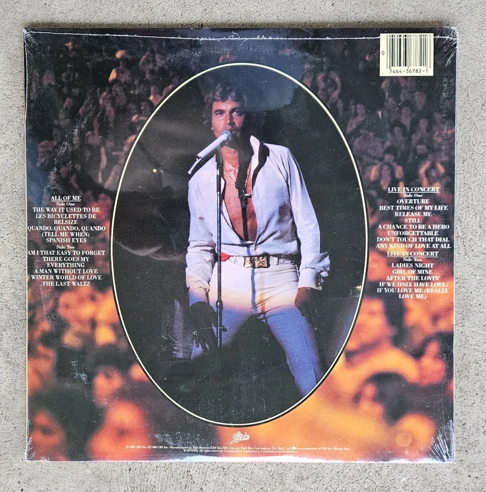 ENGELBERT HUMPERDINCK LIVE IN CONCERT VINYL RECORD - FACTORY SEALED - ALL OF ME - Image 2 of 2