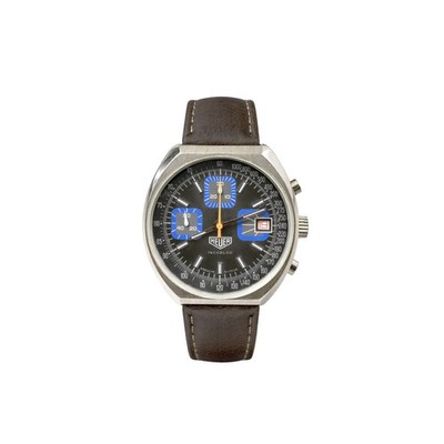 Heuer (Switzerland) Calibre 12 Chronograph, Blue Sub-Register Accents, 1970s