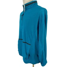 Reel Life Gear Men's Teal 1/4 Zip Long Sleeve Pullover Performance Shirt XXL